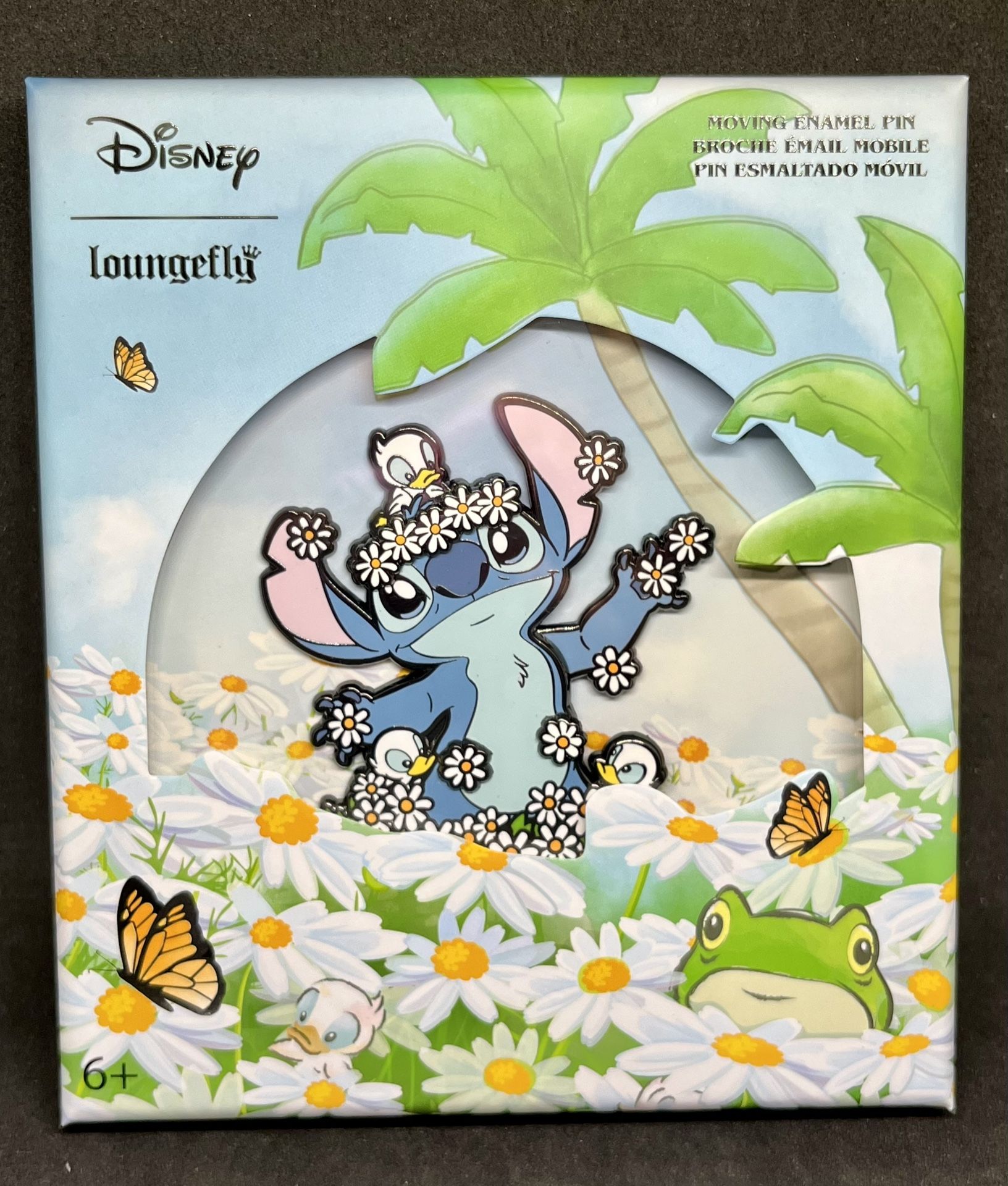 Loungefly Disney Lilo & Stitch Daisies LE 3500 3” Sliding Enamel Pin NWT