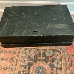 Vintage Dark Green Wooden Storage Box