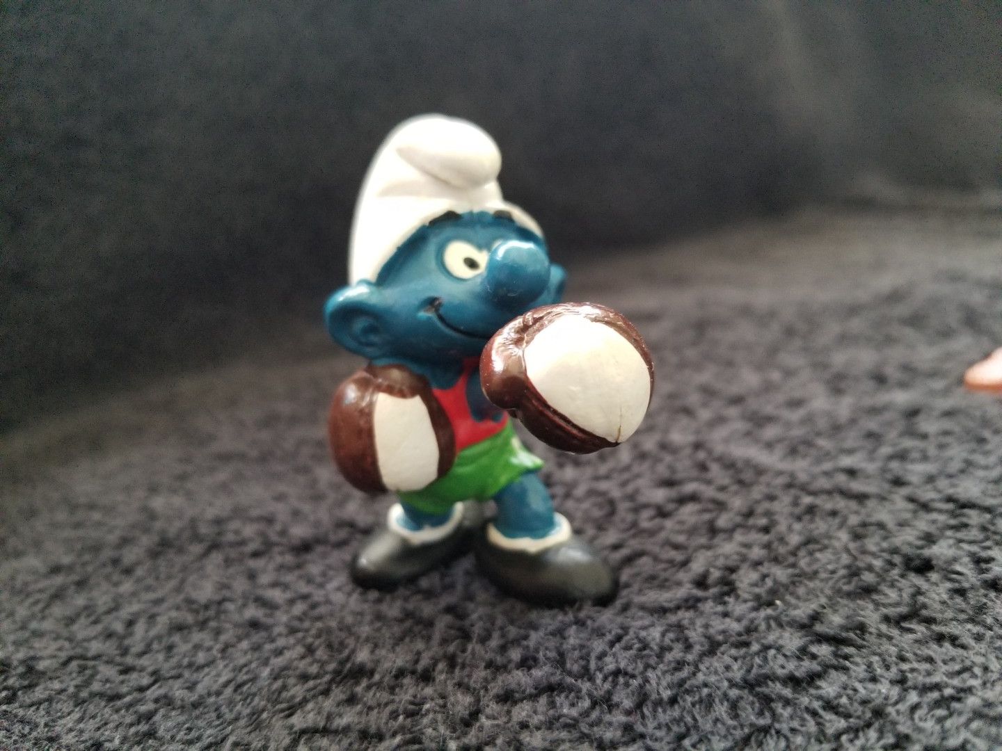 Smurfs Boxer Super Smurf Boxing Figure Rare Vintage Toy