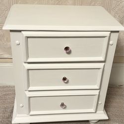 Refurbished Pink & White Hardwood Bedroom Set