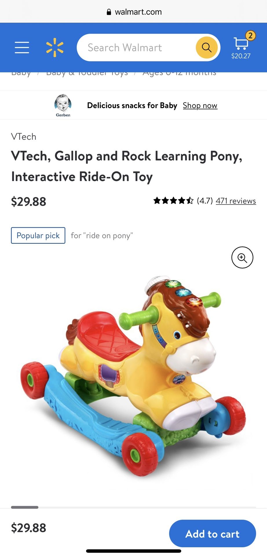 VTech, Gallop and Rock Learning Pony, Interactive Ride-On Toy