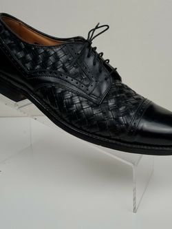 Allen Edmonds CRANDON 10 B Black Cap Toe Weave Brogue Oxford Dress Shoes