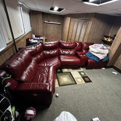 Red Recliner Couch W/USB Ports