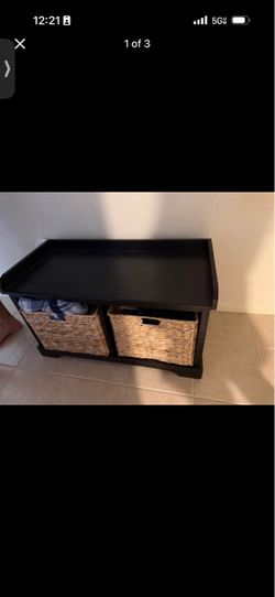 2 basket storage bench