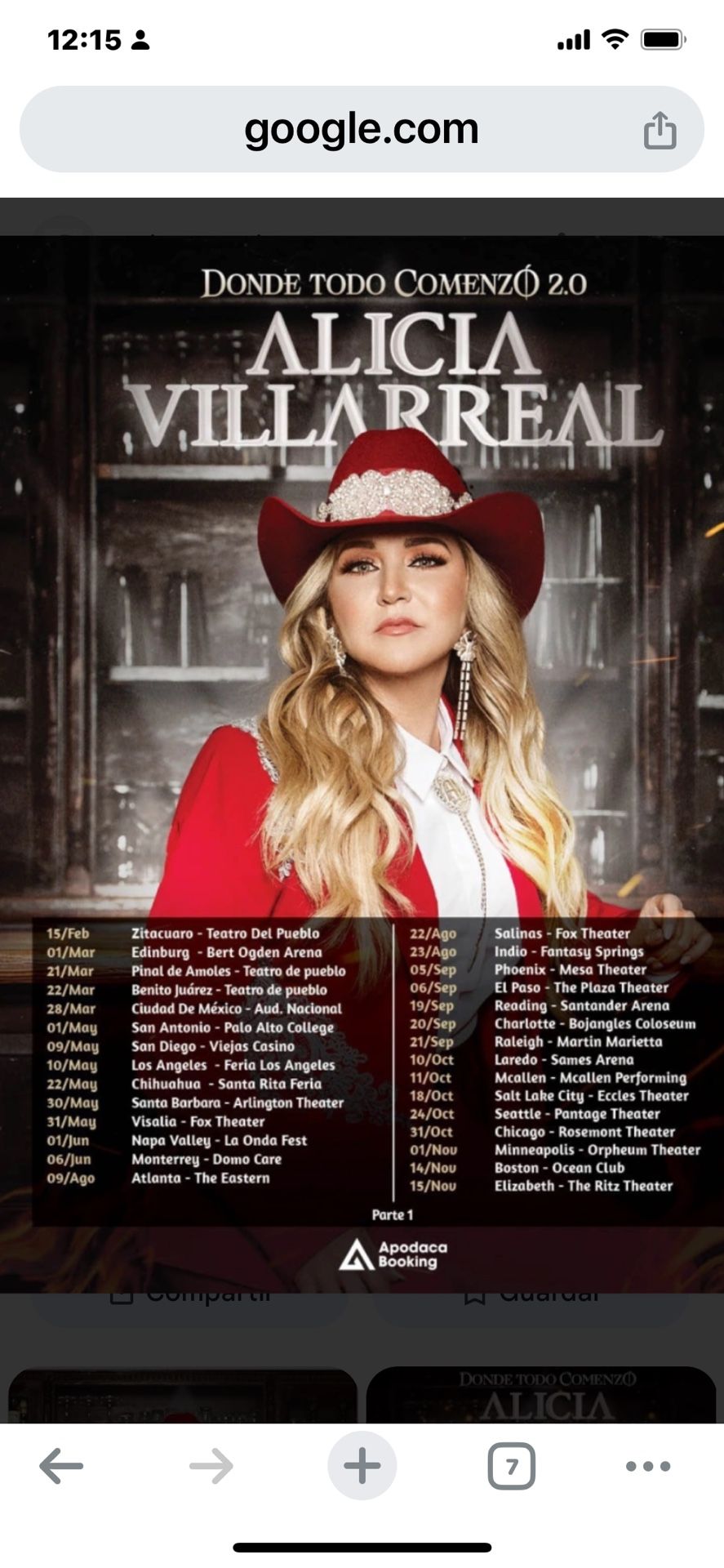 Tiket Para Concierto De Alicia Villarreal