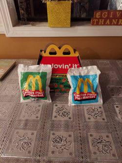 McDonald's Cactus Flea Market Adult Happy Meal Box With Unopened Grimace And Cactus Buddy