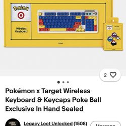 Target Pokemon Wireless Keyboard +cap Keys 