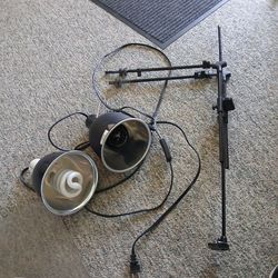 Repti Zoo dual lamp stand plus 2 dome lamps