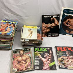 Lot Of 60 Vintage Workout Magazines From The 70’s & 80’s And Some That Are Signed. 