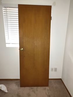 Interior Wood Door with Brass Knob
