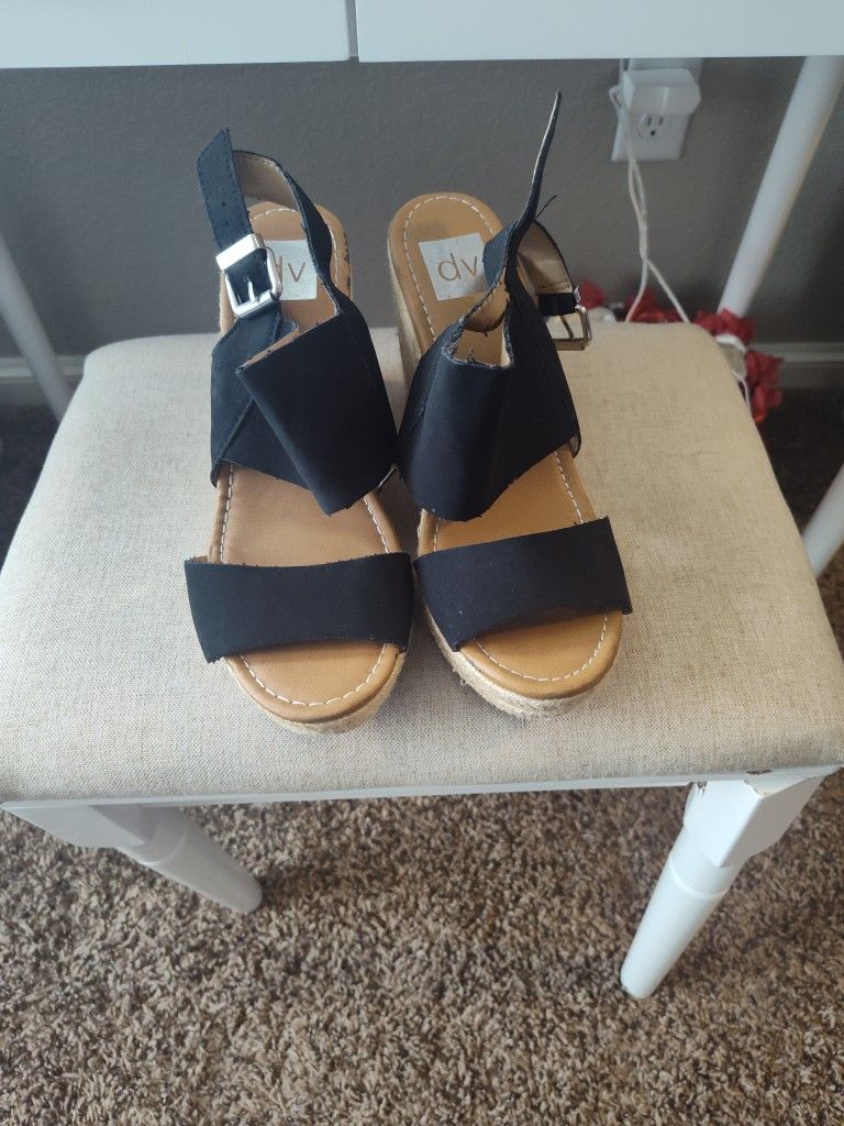 Women's Black Wedges Normal Wear In A Size 9