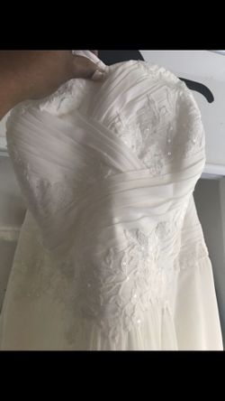 Plus size wedding dress and veil