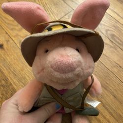 Walt Disney's Animal Kingdom Safari Piglet Winnie The Pooh Plush w/ Compass NWT