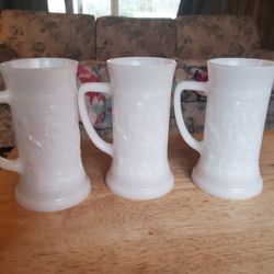 Milk Glass Mugs