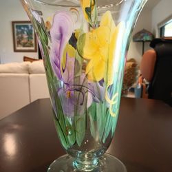 Beautiful Flowered Vase - 8.75" X 11.5"