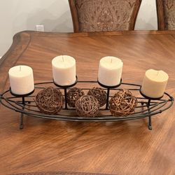 Candle Holder with Decorative Balls sale $10 dollars