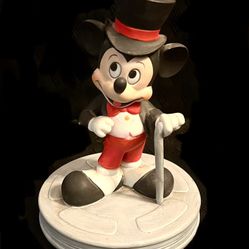 Vintage Disney Japan Ceramic 6" Mickey Mouse Top Hat & Cane Figure