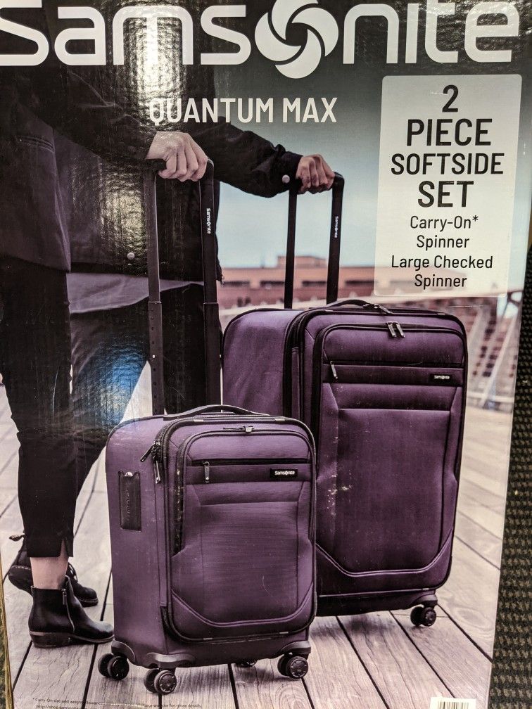 Samsonite Quantum Max Softside 2 piece Spinner Set Purple Or Blue