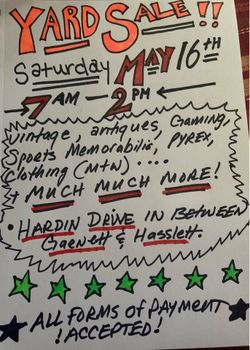 Yard Sale- multi family