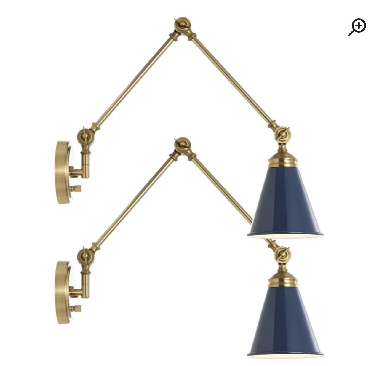 $95 EACH SET + sales tax - {TWO SETS} Cessna Iron Swing Arm Sconce (Set of 2) in gold and blue. 14'' H X 6.1'' W MSRP $160 EACH SET 