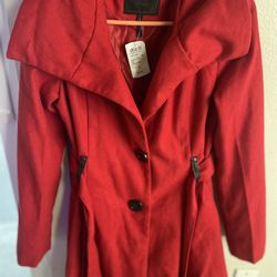 Windsor Red Pea Coat (BRAND NEW) Small Womens