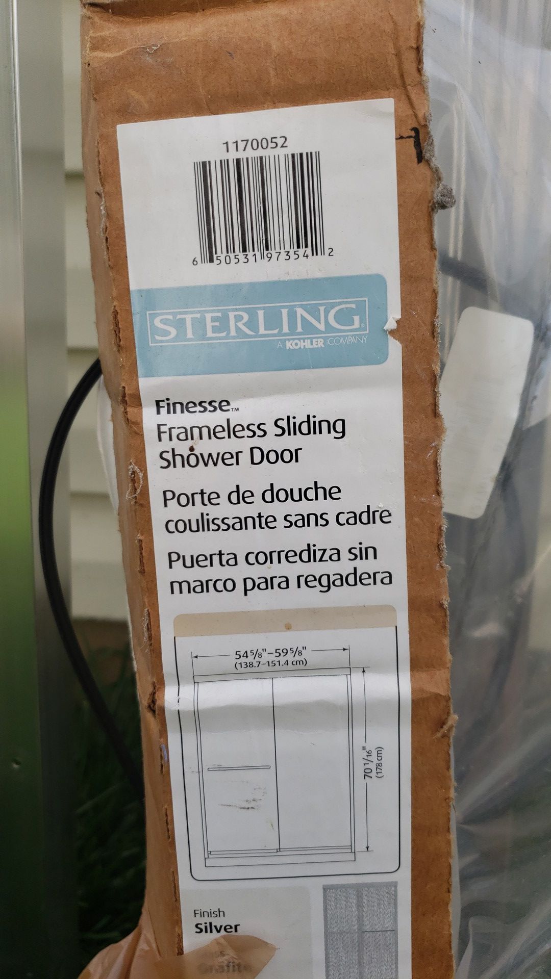 Sterling frameless sliding shower door