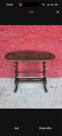 Art deco carved mahogany antique end table, bottom tier canterbury