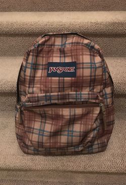 Brown plaid Jansport backpack for Sale in San Jose CA OfferUp