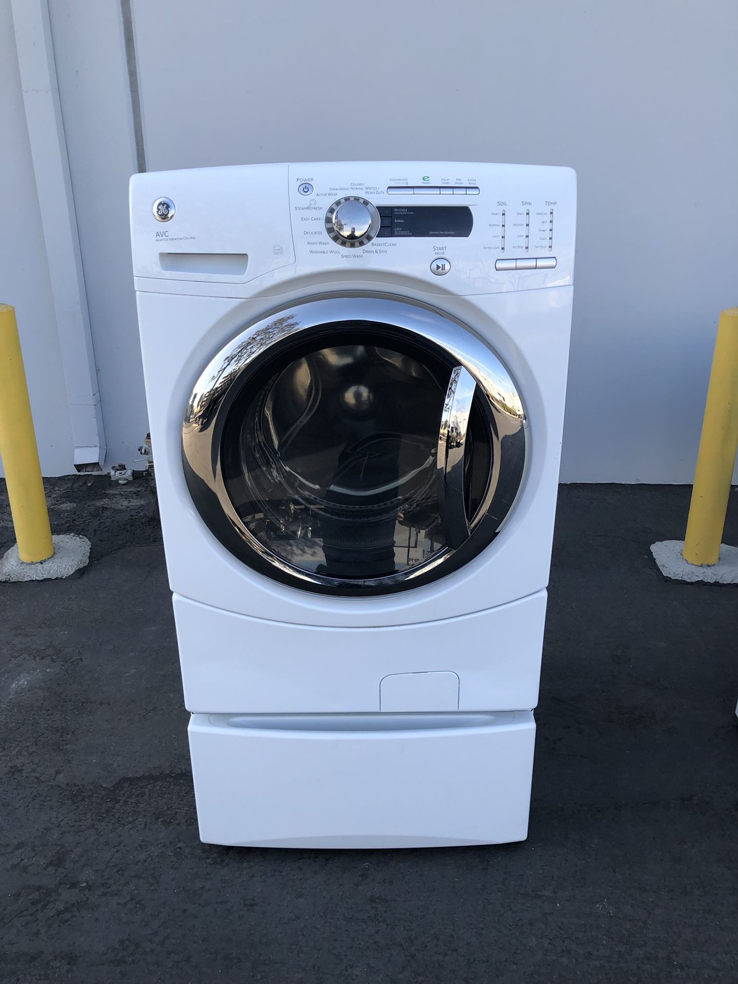 Ge avc steam front load washer with pedestal 4.2 cu ft model GFWS3500l0ww Delivery available Venmo PayPal accepted Lg Samsung Ge Whirlpool kenm
