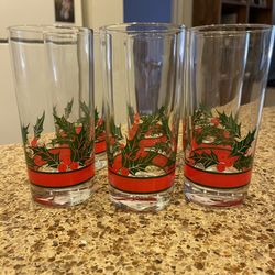 6 Vintage Holiday Glasses