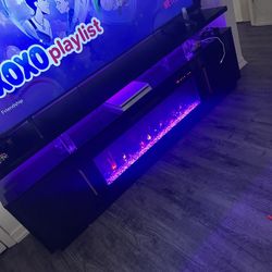 85” Inch Tv Stand/ Fire Place Space Heater