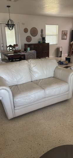 Leather love seat