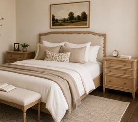 Set Of 2 - 28”W -3-Drawer Hazel 3-Drawer Solid Wood Nightstands / Side Tables [NEW IN BOX] **Fully Assembled**