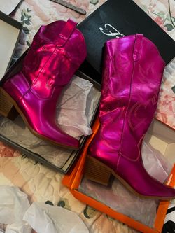 Metallic Pink Cowboy Boots