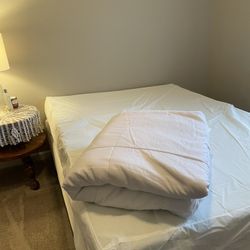 Full Size Bed + Box Spring + Metal Frame