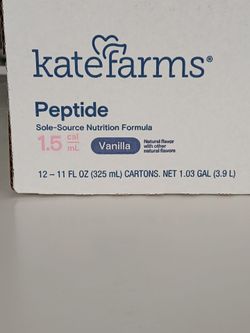 ​Kate Farms Peptide 1.5 Vanilla - Sealed Case of 12 (325 mL Cartons) – Exp 04/2027