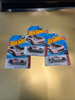 2026 Hot Wheels Lot Of (3)-Corvette C7 Z06-Pink-NEW