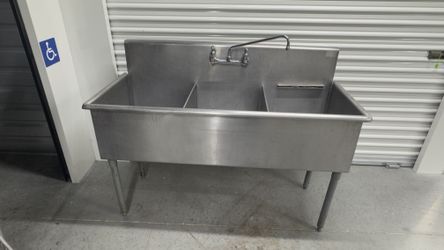 3 compartment SINK   $425   57” x 24” x 33.5” Compartment 18” x 21” x 12” 