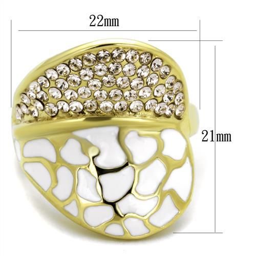 Plating Stainless Steel Ring Top GRD Crystal Clear SZ 7 TK1851-7