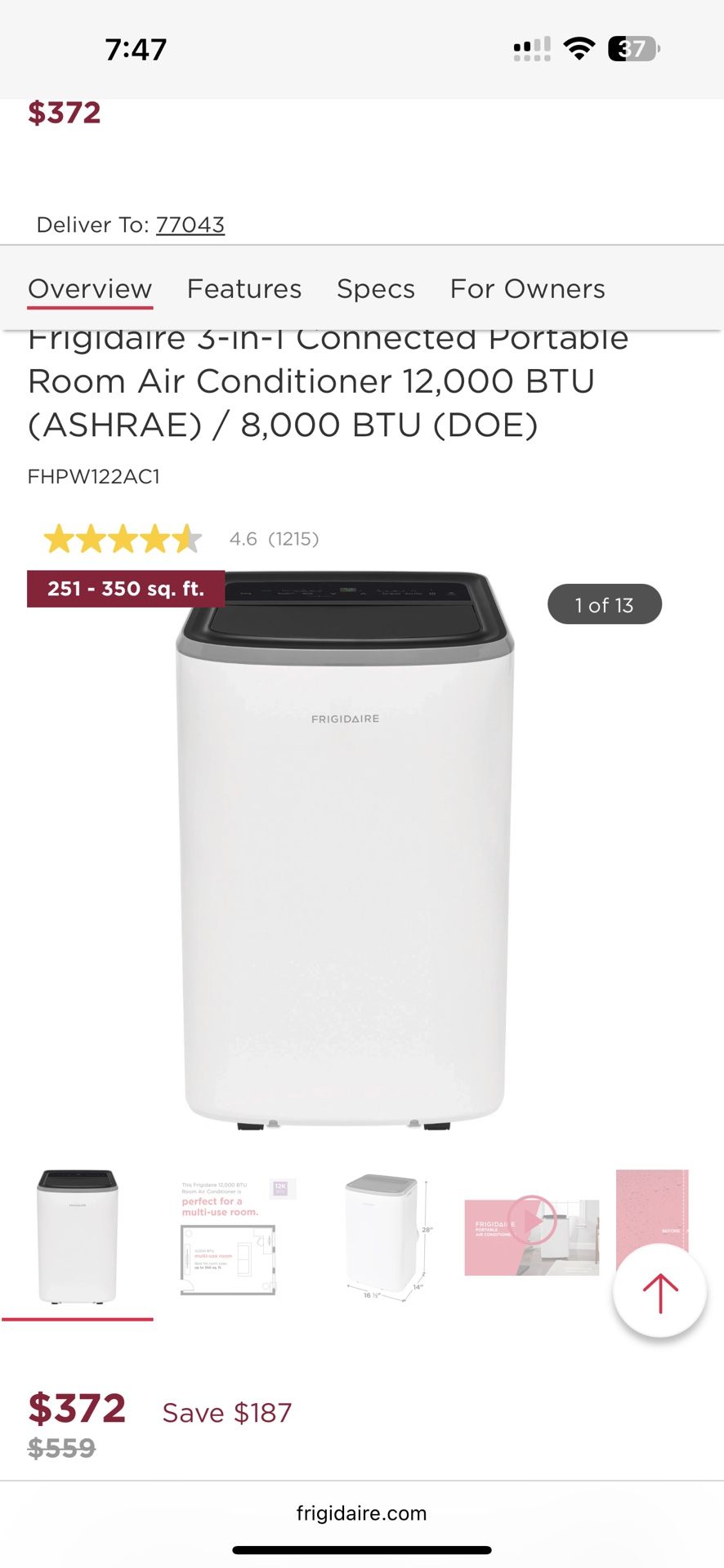 Frigidaire 3-in-1 Connected Portable Air Conditioner