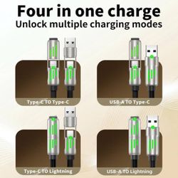 4 in 1 convertible Fast Charging Cable with case for android and IPhone, Travel