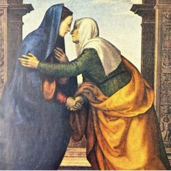Original Vintage Fine Art Print 30’s Artist Mariotto Albertinelli THE VISITATION Printed Antique Collectible Italy Italian High Renaissance