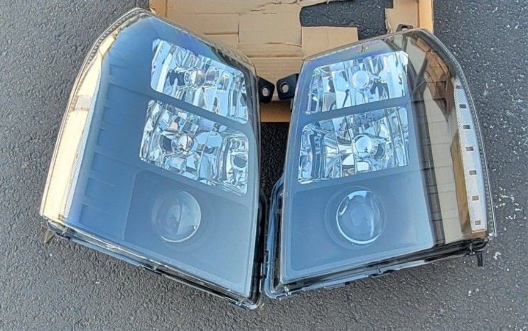 07-14 Cadillac Escalade Esv Ext Projector Headlights Luces Calaveras Micas Faros Focos Faroles