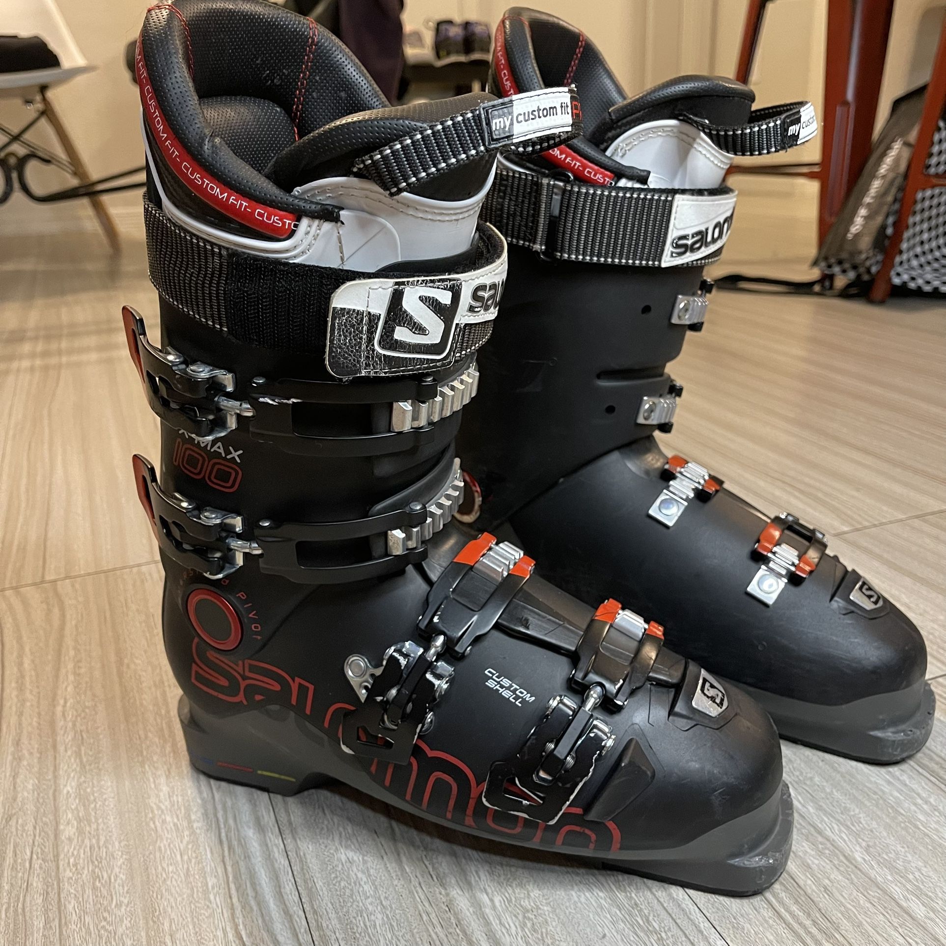 Salomon X MAX 100 Ski Boots Men's 27 / 27.5 315mm Black / Red - Downhill