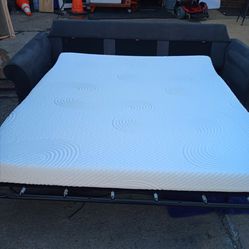 Gray pull out beds sofa