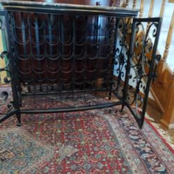 Marble Top Metal Wine Rack ( Holds 48 Bottles)