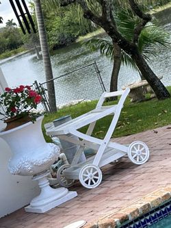 Vintage Patio Bar Cart / Serving Cart / Plant Display Cart