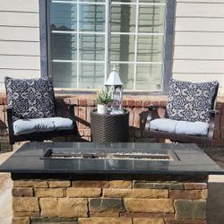 Outdoor Patio Lounge Set With Fire Pit 