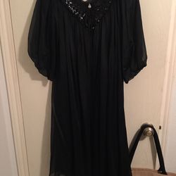 Vintage Peignoir Black Negligee