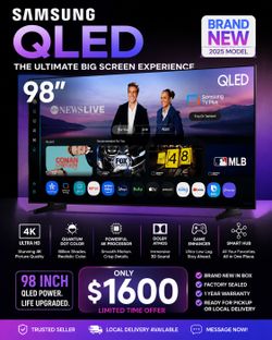 SAMSUNG QLED 98 INCH Q7FD BRAND NEW SMART 4K TV